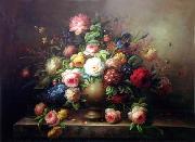 Floral, beautiful classical still life of flowers.067 unknow artist